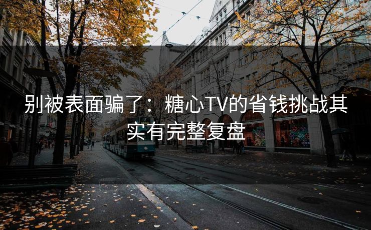 别被表面骗了：糖心TV的省钱挑战其实有完整复盘