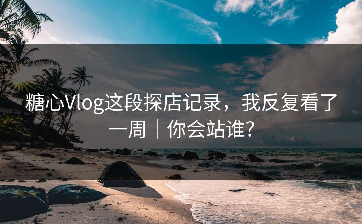 糖心Vlog这段探店记录，我反复看了一周｜你会站谁？