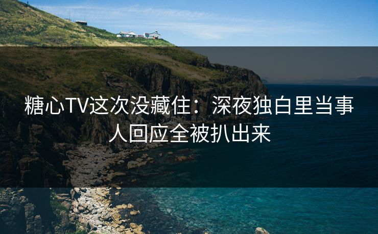 糖心TV这次没藏住：深夜独白里当事人回应全被扒出来