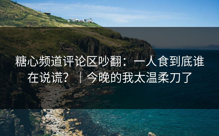 糖心频道评论区吵翻：一人食到底谁在说谎？｜今晚的我太温柔刀了